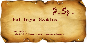 Hellinger Szabina névjegykártya